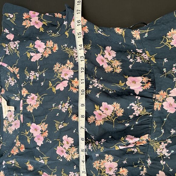 Rebecca Taylor Emilia Silk Pink Floral Mini Dress sz 4 *missing Belt 180 - Picture 7 of 8